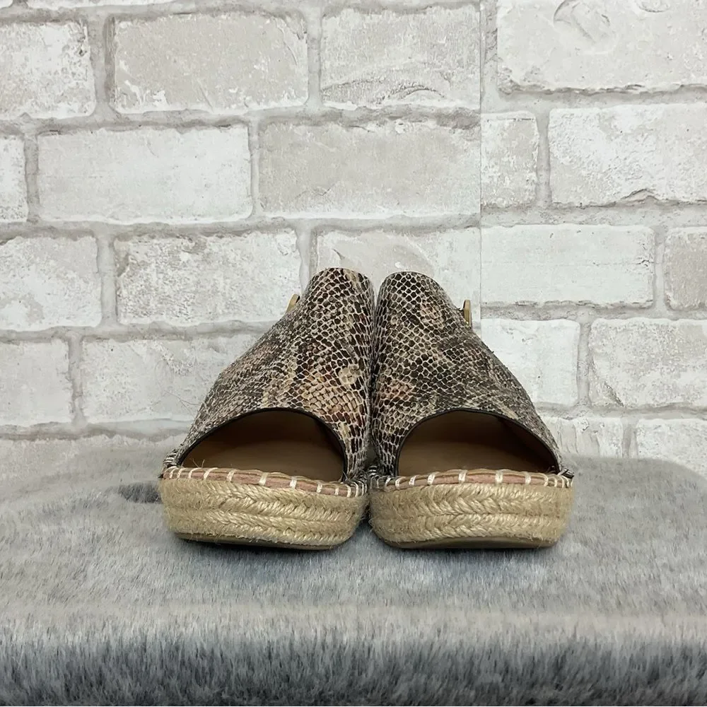 Catherine Malandrino Cirkly Espadrille Snakeskin Print Wedge Sandals Size 8